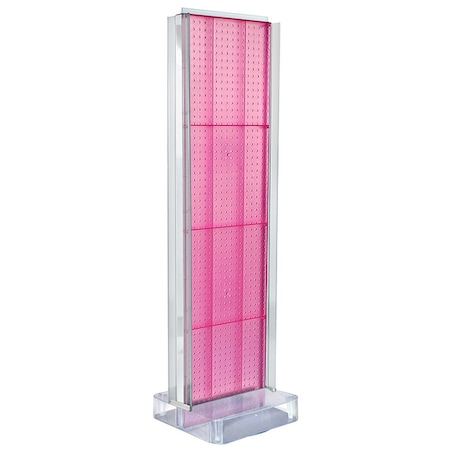 Azar Displays Two-Sided Pegboard Floor Display w/ C-Channel Sides On a Square Studio Base 700778-PNK